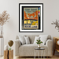 Visit Japan by Japan Mail, N.Y.K. Line.Yoshi. Classic, Antique Poster