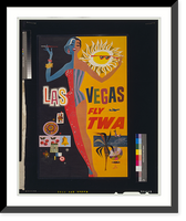 Historic Framed Print, Las Vegas, fly TWA.David.,  17-7/8" x 21-7/8"