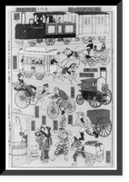 Historic Framed Print, Kuruma zukushi Translation:Melange of vehicles.,  17-7/8" x 21-7/8"