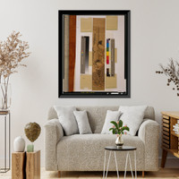 Historic Framed Print, [Seated woman reading a scroll as a young man emerges from behind a screen to read over her shoulder],  17-7/8" x 21-7/8"