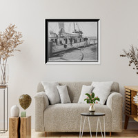 Historic Framed Print, Last pilot going aboard Str. New York,  17-7/8" x 21-7/8"