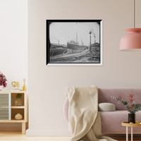 Historic Framed Print, Str. John Craig in dry dock, Detroit,  17-7/8" x 21-7/8"
