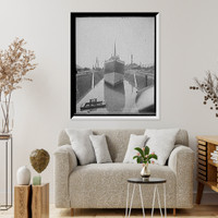 Historic Framed Print, Str. John Craig in dry dock, Detroit - 2,  17-7/8" x 21-7/8"