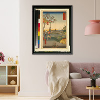 Historic Framed Print, [Zoshigaya Fujimi chaya] Translation:Viewing Mt. Fuji from a tea house at Zoshigaya.,  17-7/8" x 21-7/8"