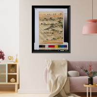 Historic Framed Print, [Karasaki no yoru no ame] Translation:Night rain on Karasaki pine.,  17-7/8" x 21-7/8"