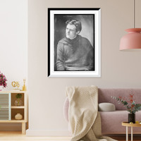 Historic Framed Print, Jack London, sitting,  17-7/8" x 21-7/8"