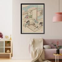 Historic Framed Print, [Japanese Ukiyo-e drawing] - 54,  17-7/8" x 21-7/8"