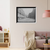 Historic Framed Print, Facade, Fort William Henry Hotel, Lake George, N.Y.,  17-7/8" x 21-7/8"