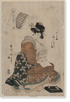 Historic Framed Print, [Japanese Ukiyo-e print] - 595,  17-7/8" x 21-7/8"