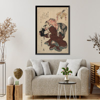 Historic Framed Print, [Japanese Ukiyo-e print] - 801,  17-7/8" x 21-7/8"