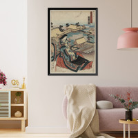 Historic Framed Print, [Japanese Ukiyo-e print] - 988,  17-7/8" x 21-7/8"