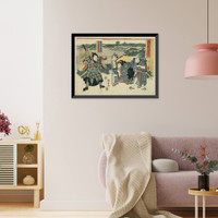 Historic Framed Print, [Japanese Ukiyo-e print] - 1033,  17-7/8" x 21-7/8"