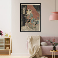 Historic Framed Print, [Japanese Ukiyo-e print] - 1048,  17-7/8" x 21-7/8"