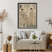 Historic Framed Print, [Japanese Ukiyo-e print] - 1095,  17-7/8" x 21-7/8"