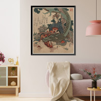 Historic Framed Print, [Japanese Ukiyo-e print] - 1158,  17-7/8" x 21-7/8"