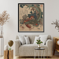 Historic Framed Print, [Japanese Ukiyo-e print] - 1158,  17-7/8" x 21-7/8"