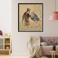 Historic Framed Print, [Japanese Ukiyo-e print] - 1169,  17-7/8" x 21-7/8"