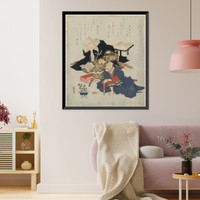 Historic Framed Print, [Japanese Ukiyo-e print] - 1173,  17-7/8" x 21-7/8"