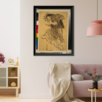 Historic Framed Print, [Japanese Ukiyo-e print] - 1276,  17-7/8" x 21-7/8"