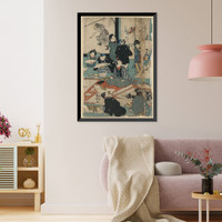 Historic Framed Print, [Japanese Ukiyo-e print] - 1334,  17-7/8" x 21-7/8"