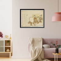 Historic Framed Print, [Japanese Ukiyo-e print] - 1342,  17-7/8" x 21-7/8"