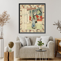 Historic Framed Print, [Japanese Ukiyo-e print] - 1356,  17-7/8" x 21-7/8"