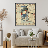 Historic Framed Print, [Japanese Ukiyo-e print] - 1358,  17-7/8" x 21-7/8"