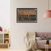 Historic Framed Print, [Japanese Ukiyo-e print] - 1376,  17-7/8" x 21-7/8"