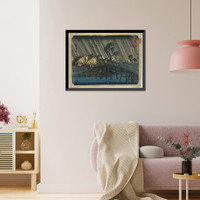 Historic Framed Print, [Japanese Ukiyo-e print] - 1378,  17-7/8" x 21-7/8"