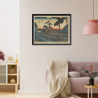 Historic Framed Print, [Japanese Ukiyo-e print] - 1381,  17-7/8" x 21-7/8"