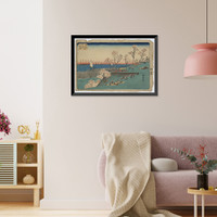 Historic Framed Print, [Japanese Ukiyo-e print] - 1402,  17-7/8" x 21-7/8"