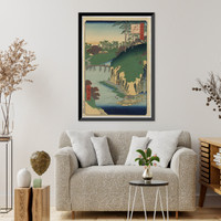 Historic Framed Print, [Japanese Ukiyo-e print] - 1413,  17-7/8" x 21-7/8"