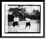 Lucile Boyd catching; Mary Cook at bat Classic, Vintage Print