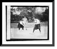 Historic Framed Print, Lucile Boyd catching; Mary Cook at bat - 2,  17-7/8" x 21-7/8"