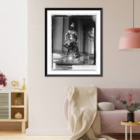 Historic Framed Print, [Bronze statue presented to Secretary of Navy Josephus Daniels by French Ambassador Jean,  17-7/8" x 21-7/8"