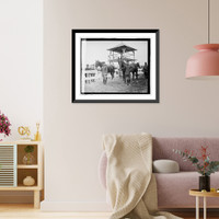 Historic Framed Print, Col. Quekemeyer on Jeff;" Pershing Lt. on Jn. Barny Horbis",  17-7/8" x 21-7/8"