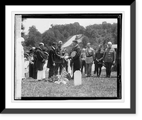 Historic Framed Print, Secty. Baker, General March & [...] DeBerne decorating grave of French soldiers,  17-7/8" x 21-7/8"