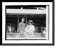 Historic Framed Print, General March, Mrs. Baker, Jack Baker, Ft. Meyer horseshow, 1920,  17-7/8" x 21-7/8"