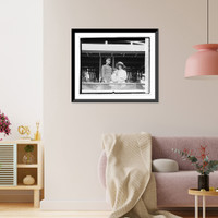 Historic Framed Print, General March, Mrs. Baker, Jack Baker, Ft. Meyer horseshow, 1920,  17-7/8" x 21-7/8"