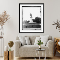Historic Framed Print, Hugh Mercer Monument, Fredericksburg,  17-7/8" x 21-7/8"