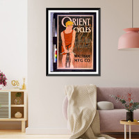 Orient cycles lead the leaders. Waltham Mfg Co. Edward Penfield, Vintage Print
