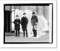 Historic Framed Print, [Three men standing outside building], 12/6/20 - 3,  17-7/8" x 21-7/8"
