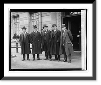 Historic Framed Print, [Five unidentified men standing in front of building], 1/13/21,  17-7/8" x 21-7/8"