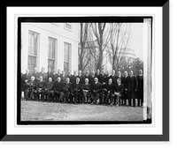 Historic Framed Print, Group newspaper men at White House,  17-7/8" x 21-7/8"