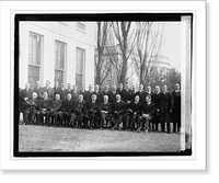 Historic Framed Print, Group newspaper men at White House,  17-7/8" x 21-7/8"