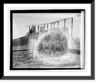 Group of men standing next to biplane, 3/29/21 - 2, Vintage Wall Art