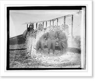 Group of men standing next to biplane, 3/29/21 - 2, Vintage Wall Art