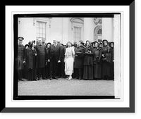 Historic Framed Print, Pres. & Mrs. Harding with Salvation Army, 4/9/21,  17-7/8" x 21-7/8"