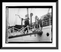 Historic Framed Print, Harding on Mayflower, 4/27/21,  17-7/8" x 21-7/8"