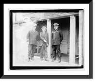 Historic Framed Print, Capt. Thos. A. Kearney, Baron Uriu, Capt. Osami Nagano, 5/30/21,  17-7/8" x 21-7/8"